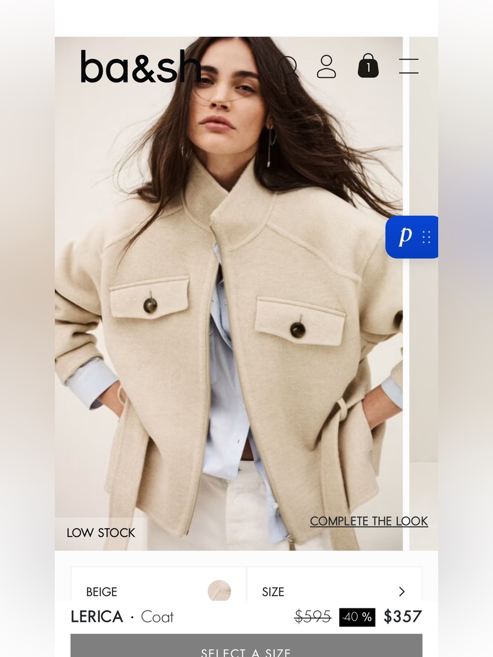 ISO ba&sh Lerica Beige Wool Coat
